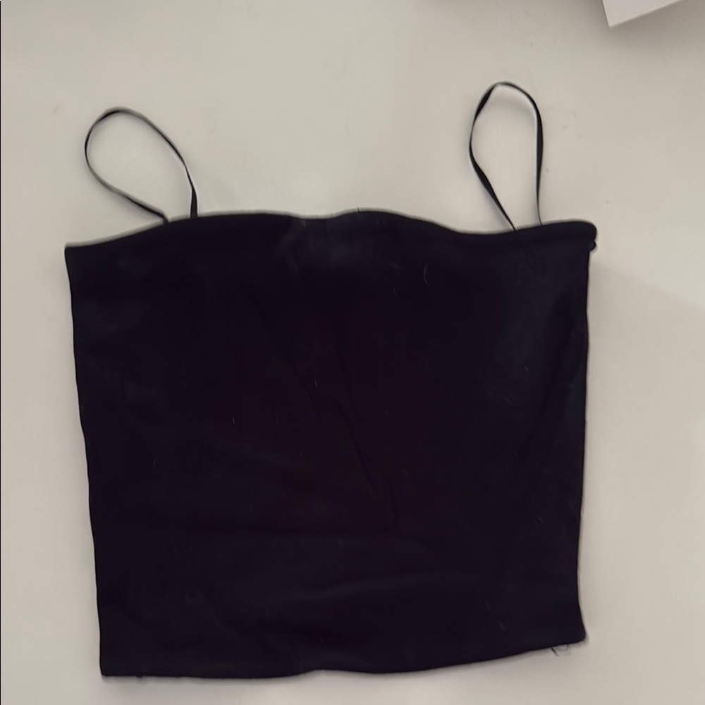 Zara Black Crop Fitted Camisole